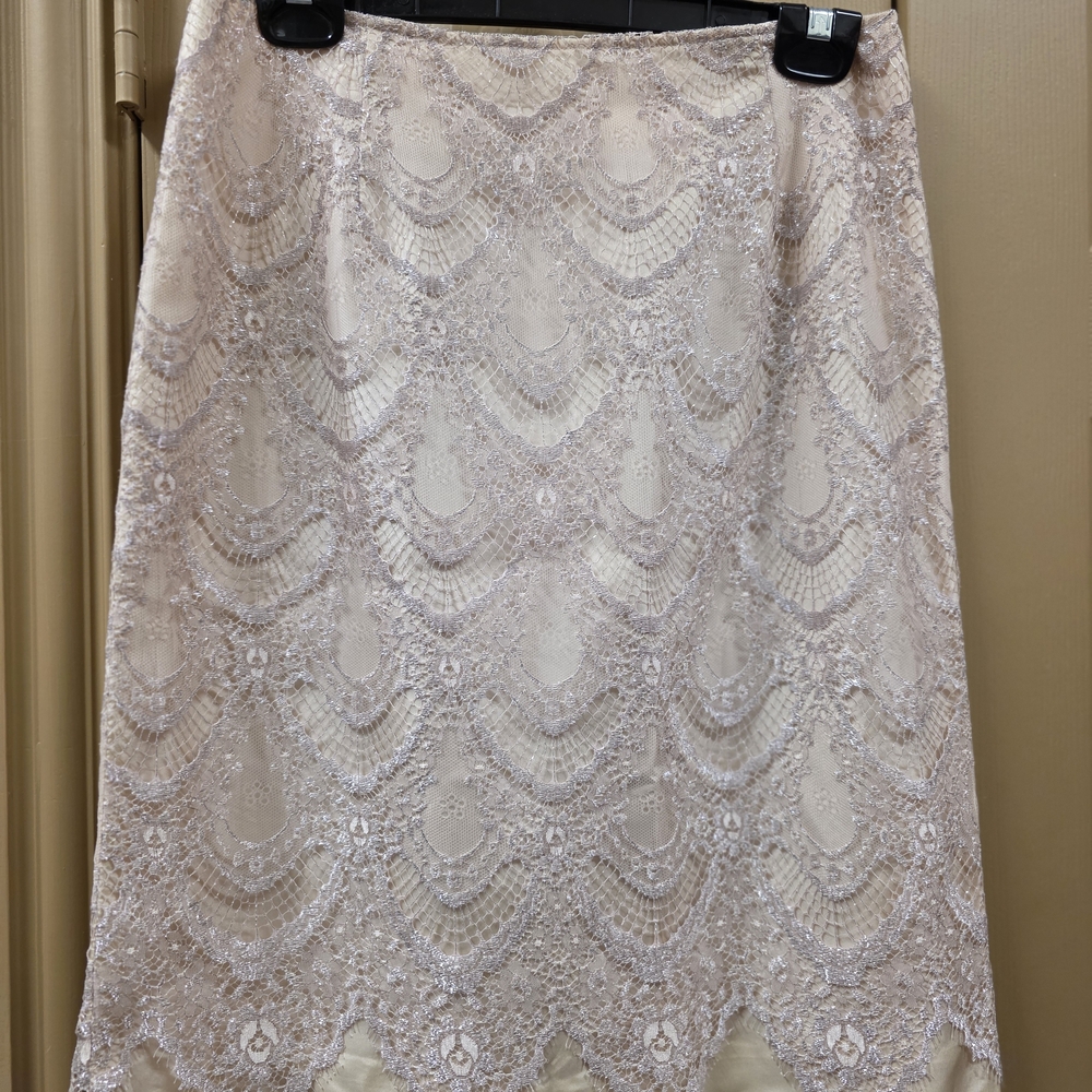 Elegant Cream Lace Skirt